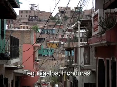 Tegucigalpa neighborhood of houses built into mountainside
