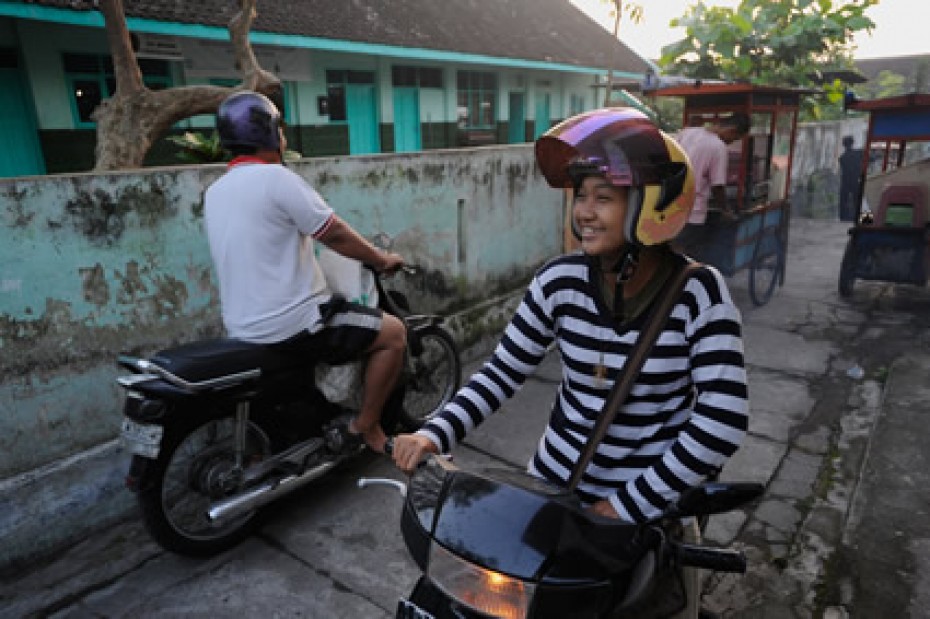 girl riding motorcycle