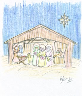 drawing of nativity