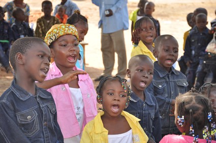 group of children singing