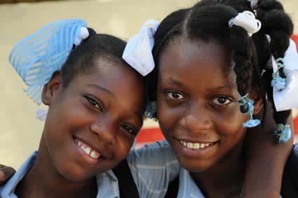 two smiling girls