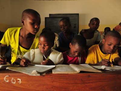 Tanzanian children in classroom