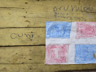 hand drawn Dominican flag