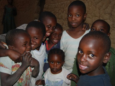 group of eight smiling children