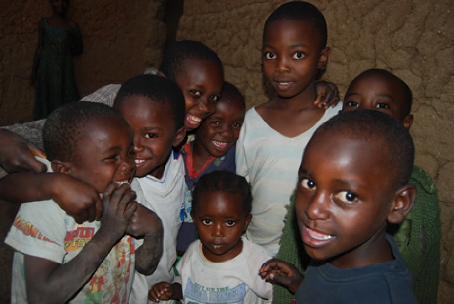 group of eight smiling children