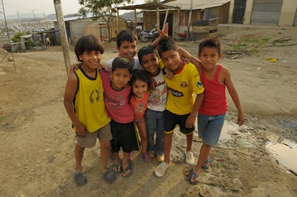 group of children smiling for camera