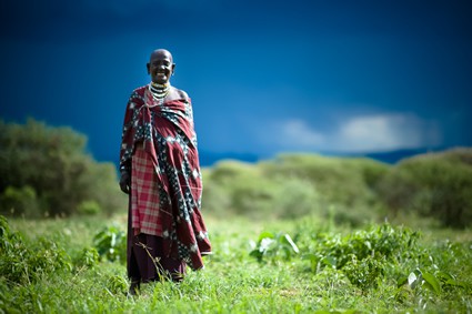 smiling woman in traditional dress