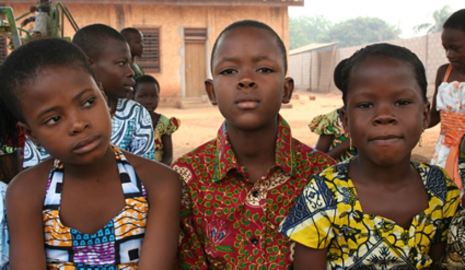 children wearing colorful print clothing