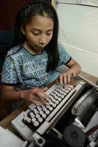 girl typing