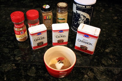 containers of spices on a counter