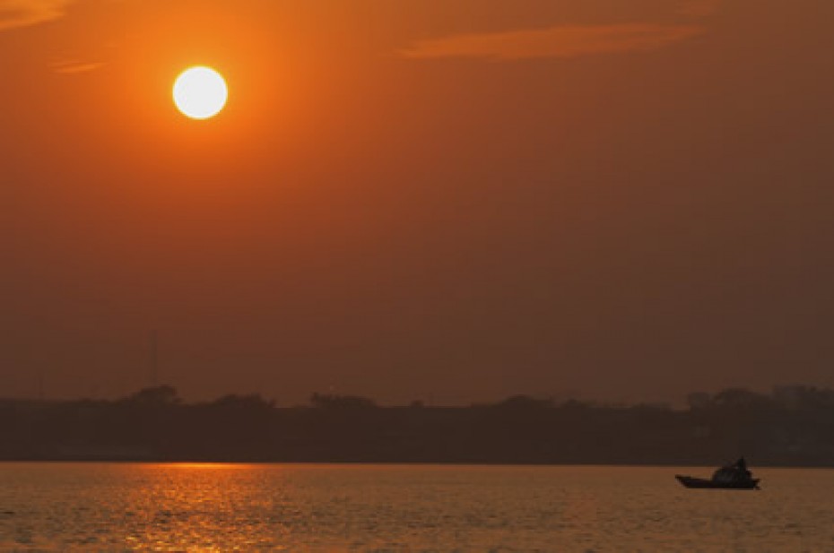 sunset over lake