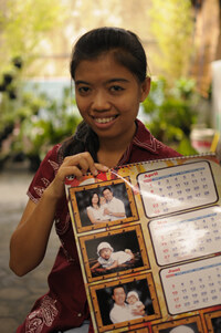 girl holding calendar