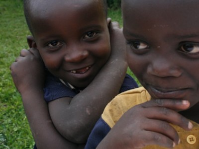 close up of two small boys