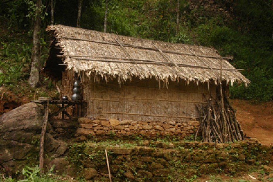 Large grass hut.