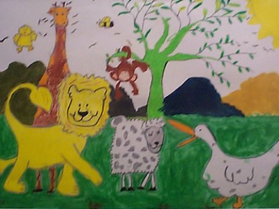 child's drawing of animals