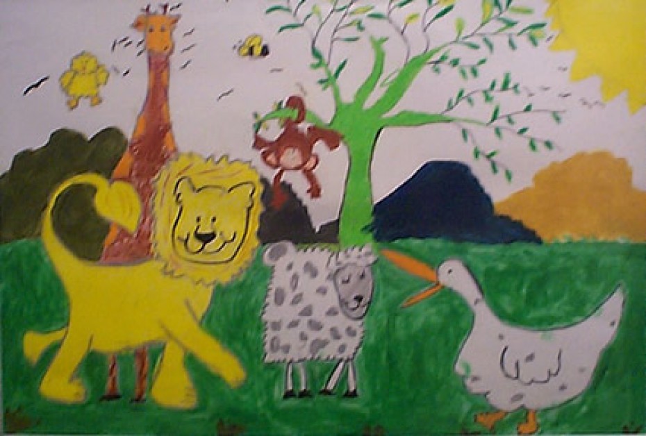 child's drawing of animals