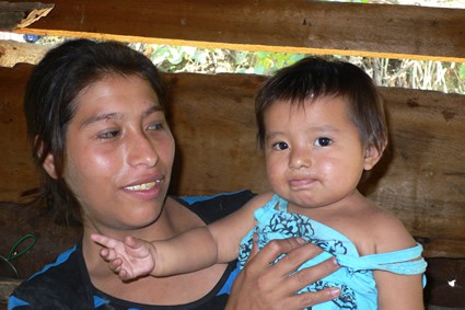 woman holding a baby