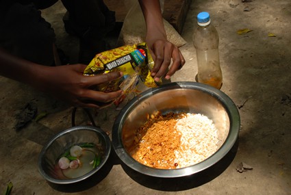 a person preparing food