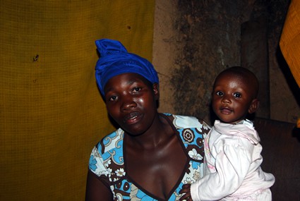 Young Rwandan mother with her young baby