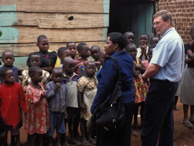 Jeff Wood with group of children