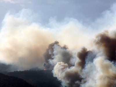 smoke from a wildfire