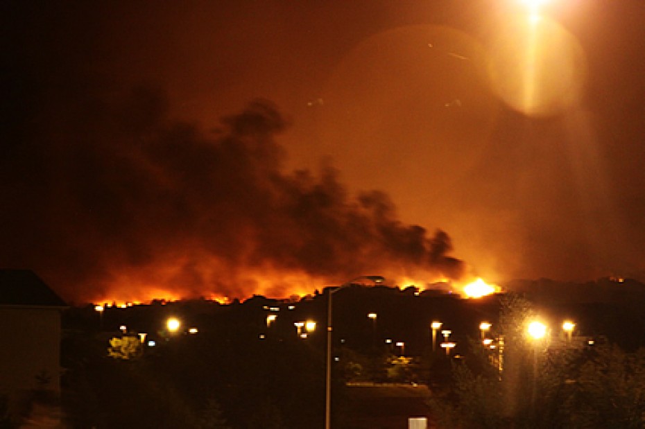 wildfire in distance