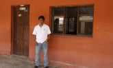 man standing outside building in Bolivia