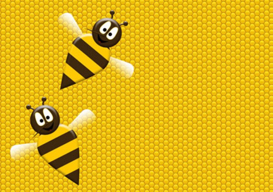 graphic of two bees