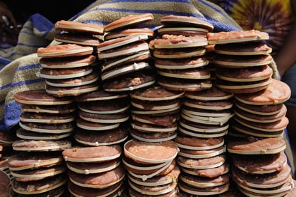 stacks of loaves of bread