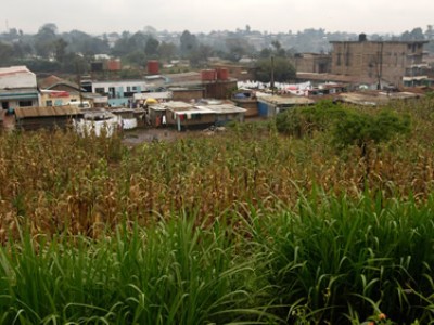 hillside overlooking slum in Kenya