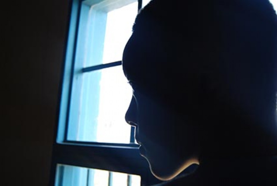 A person in silhouette