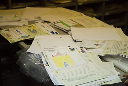 several child letters on a table