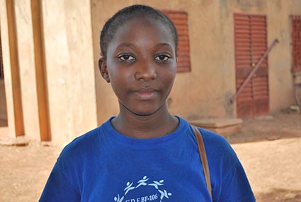 Young girl looking at the camera.