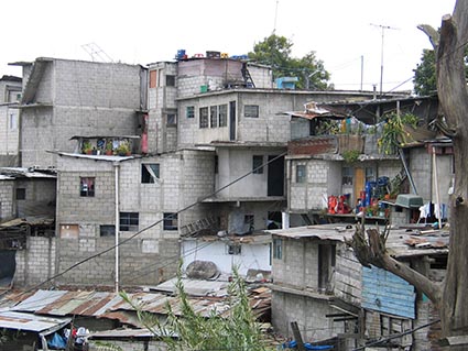 stacks of cement homes