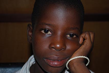 Young girl looking at the camera.