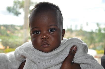 A Rwandan baby girl