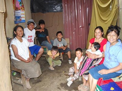 Family sitting for a picture.