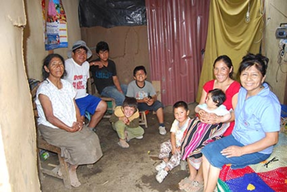 Family sitting for a picture.