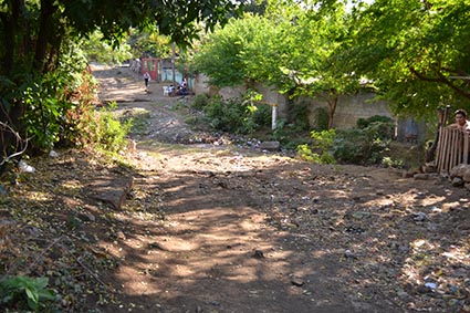 dirt road in community