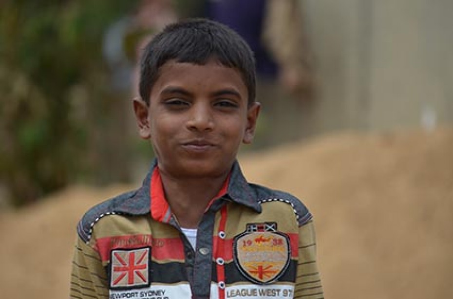 young Indian boy posing for camera