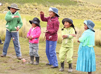 smiling children outdoors