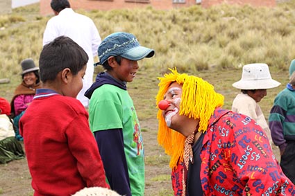 clown entertaining children