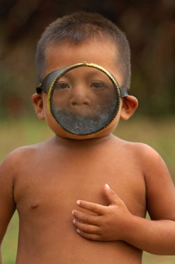 ending poverty boy wearing a swimming mask