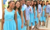 group of young people in Colombia posing for camera