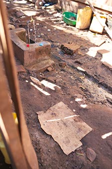 Sewage drainage in a Ugandan slum