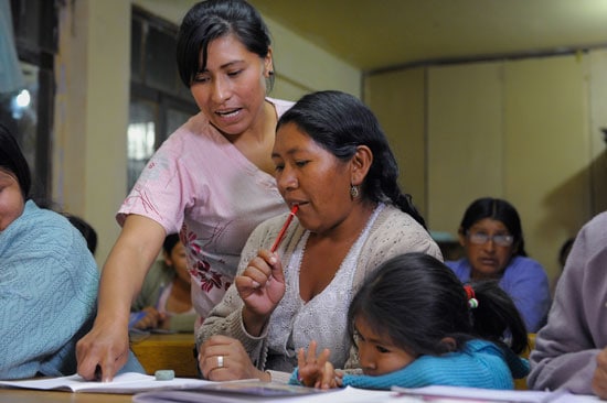 literacy class in bolivia