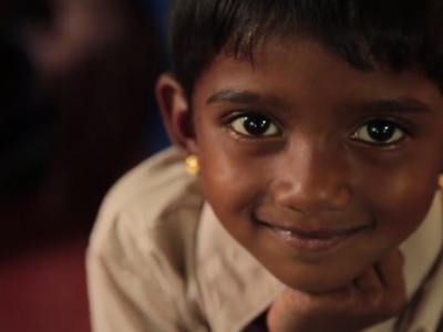 close up of grinning boy