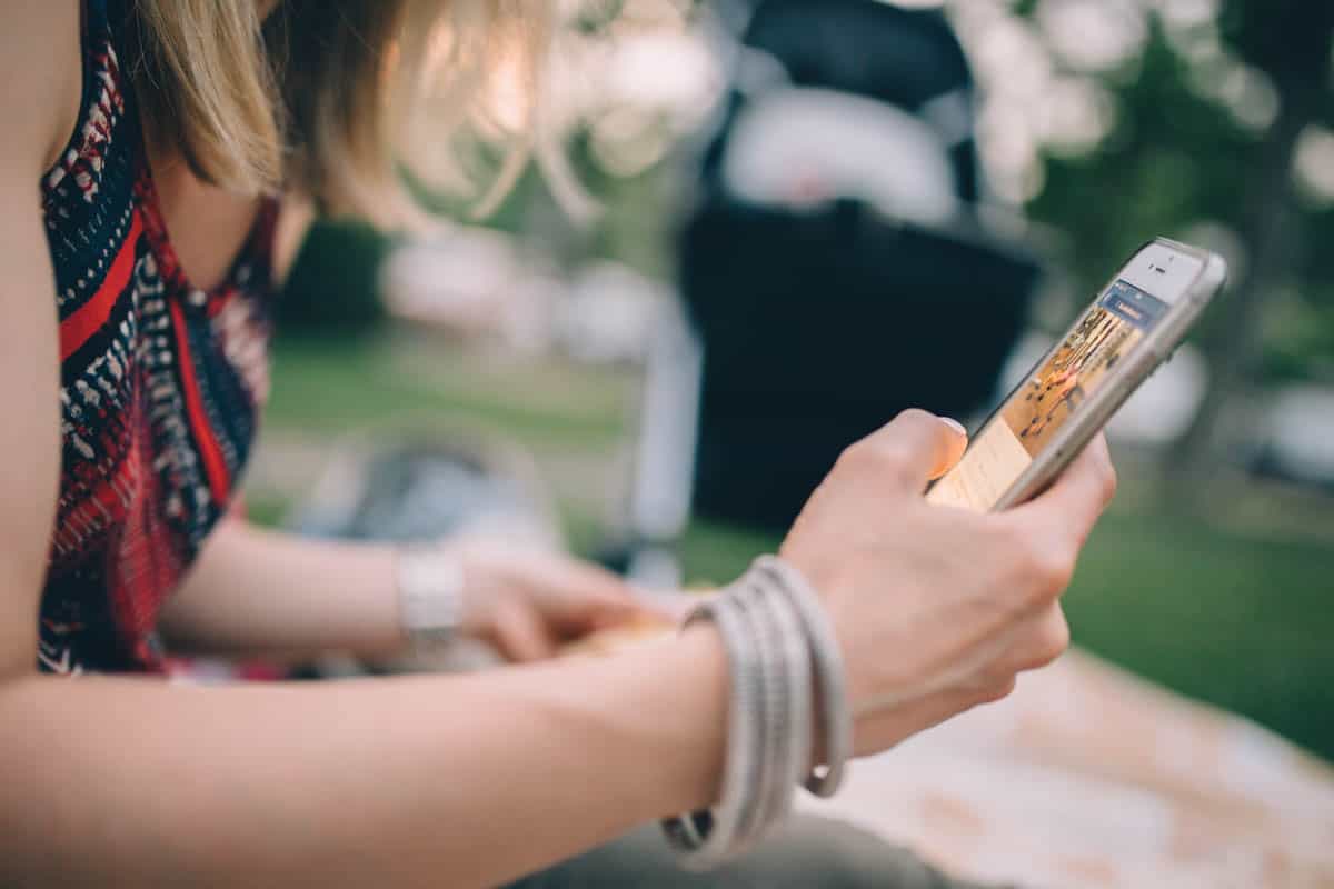 A woman on a phone