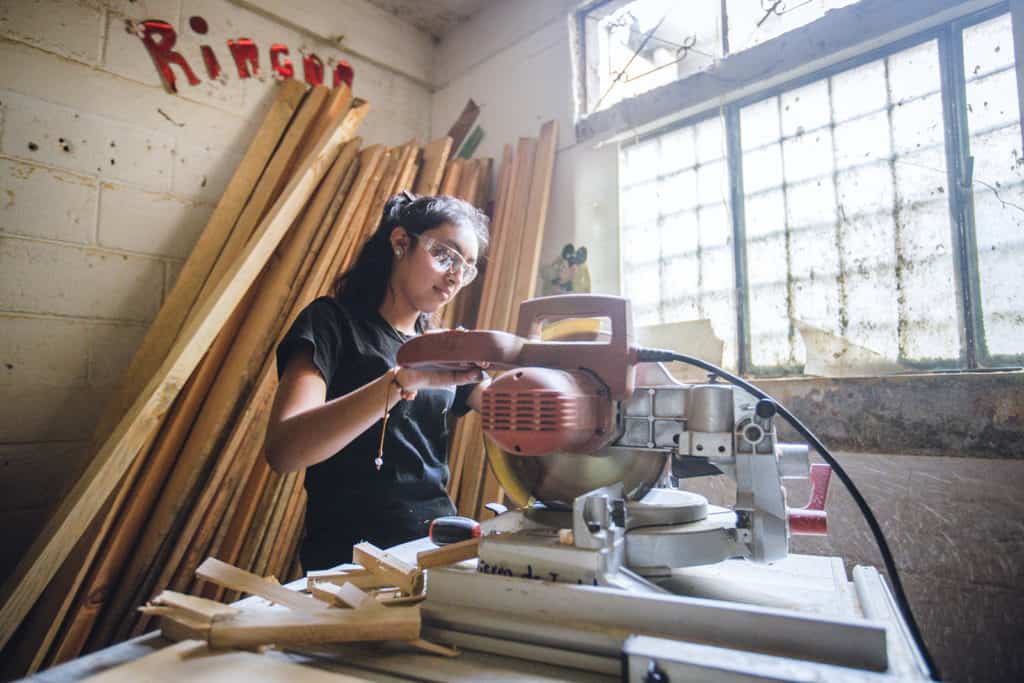 Lucerito Has The Best Tools To Build furniture and Her Bright Future