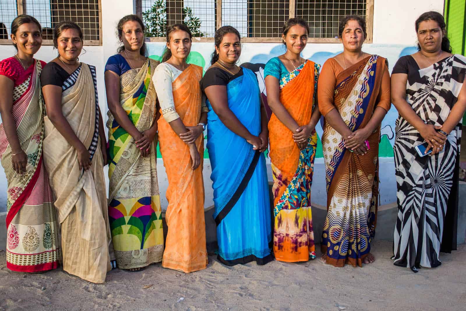 Child Workers in Sri Lanka A group of women dressed in traditional Sri Lankan dress.